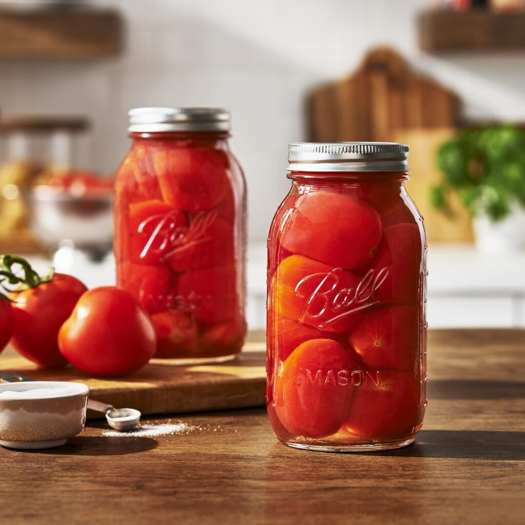 Ball Regular Mouth Quart (32 oz) Mason Jars dengan Tutup dan Pita