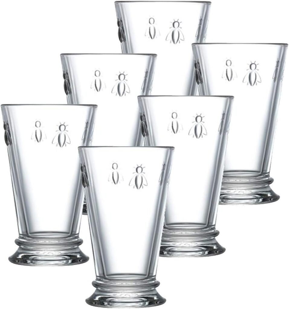 Kingrol 6 Pack 12 Oz Romantic Water Glasses, Rainbow Drinking