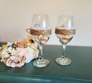 Rope Wrapped Wine Glasses