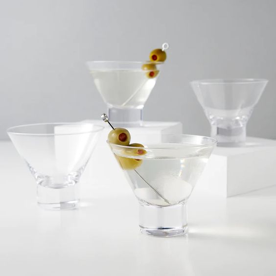 Heavy Base Crystal Stemless Cocktailglasögon - Martini