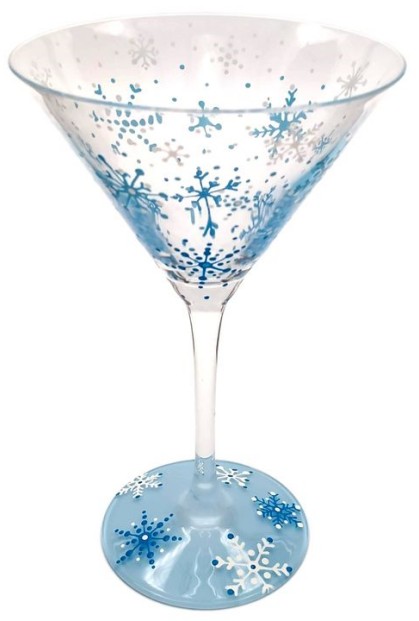 Bedrukte Sneeuwvlok Martini Cocktailglazen